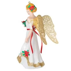 Hallmark Christmas Angels Good Cheer Ornament -Hallmark Toys Shop Angel in Red Flowers Dress Keepsake Ornament 2499QXR8267 06