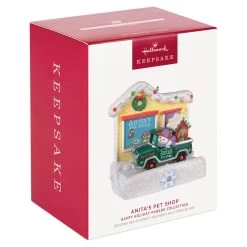 Hallmark Happy Holiday Parade Collection Anita's Pet Shop Musical Ornament With Light -Hallmark Toys Shop Anitas Pet Shop Store and Truck Keepsake Ornament 3499QGO2519 04