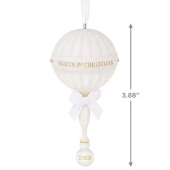Hallmark Baby's First Christmas Rattle 2023 Porcelain Ornament -Hallmark Toys Shop Babys 1st Christmas Rattle Keepsake Ornament 2499QHX3107 03