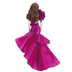 Hallmark Barbie™ Pink Collection™ 2023 Porcelain And Fabric Ornament -Hallmark Toys Shop Barbie in Hot Pink Dress Keepsake Ornament 4999QXI7007 06