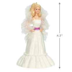 Hallmark Crystal Barbie™ Ornament -Hallmark Toys Shop Barbie in White Dress Keepsake Ornament 1899QXI6997 03