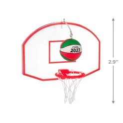 Hallmark Basketball Star 2023 Ornament 10 Hallmark Basketball Star 2023 Ornament -Hallmark Toys Shop Basketball Goal and Ball Keepsake Ornament 1399QGO2699 03