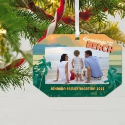 Hallmark Beach Vacation Personalized Text And Photo Metal Ornament -Hallmark Toys Shop Beach Vacation Personalized Christmas Ornament 1OFM1001B8 02