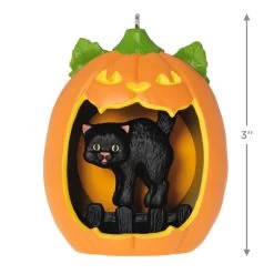 Hallmark Happy Halloween! Ornament -Hallmark Toys Shop Black Cat Pumpkin Diorama Keepsake Ornament 1799QFO5311 03