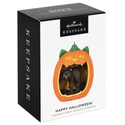 Hallmark Happy Halloween! Ornament -Hallmark Toys Shop Black Cat Pumpkin Diorama Keepsake Ornament 1799QFO5311 04