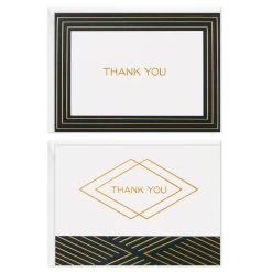 Hallmark Black And Gold Bulk Blank Thank-You Notes, Pack Of 50 -Hallmark Toys Shop Black and Gold Bulk Blank ThankYou Notes Assortment 1399WTU3882 02
