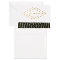 Hallmark Black And Gold Bulk Blank Thank-You Notes, Pack Of 50 -Hallmark Toys Shop Black and Gold Bulk Blank ThankYou Notes Assortment 1399WTU3882 04