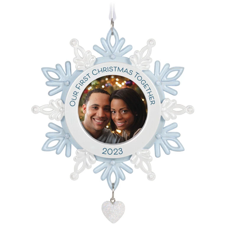 Hallmark Our First Christmas Together Snowflake 2023 Photo Frame Ornament 3 Hallmark Our First Christmas Together Snowflake 2023 Photo Frame Ornament