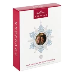 Hallmark Our First Christmas Together Snowflake 2023 Photo Frame Ornament 11 Hallmark Our First Christmas Together Snowflake 2023 Photo Frame Ornament -Hallmark Toys Shop BlueWhite Snowflake Picture Frame Keepsake Ornament 1699QGO2879 04