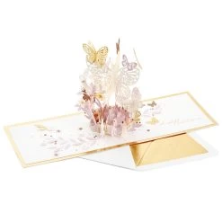 Front Page -Hallmark Toys Shop Butterfly Flowers 3D PopUp Thinking of You Card 1299LAD9643 02