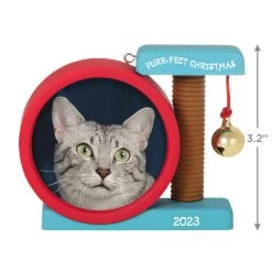 Hallmark Purr-fect Christmas 2023 Photo Frame Ornament -Hallmark Toys Shop Cat Scratcher Toy Picture Frame Keepsake Ornament 1599QGO2597 03
