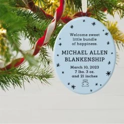 Hallmark Ceramic Personalized Ornament—Vertical Oval -Hallmark Toys Shop Ceramic Personalized OrnamentVertical Oval 1999QHE1739B2 02