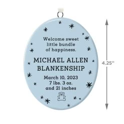 Hallmark Ceramic Personalized Ornament—Vertical Oval -Hallmark Toys Shop Ceramic Personalized OrnamentVertical Oval 1999QHE1739B2 03