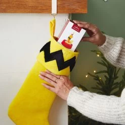 Hallmark The Peanuts® Gang Charlie Brown Stocking -Hallmark Toys Shop Charlie Brown Yellow and Black Keepsake Stocking 1QSB6307 02