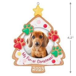 Hallmark My Fur-st Christmas 2023 Photo Frame Ornament -Hallmark Toys Shop Christmas Cookie Pet Picture Frame Keepsake Ornament 1599QGO2607 03