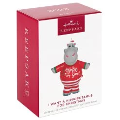 Hallmark I Want A Hippopotamus For Christmas Musical Ornament -Hallmark Toys Shop Christmas Hippopotamus Keepsake Ornament 2099QGO2627 04