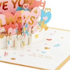 Hallmark Love You Always 3D Pop-Up Love Card -Hallmark Toys Shop Colorful Hearts 3D PopUp Love Card 1299LAD2904 04