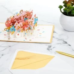 Hallmark Love You Always 3D Pop-Up Love Card -Hallmark Toys Shop Colorful Hearts 3D PopUp Love Card 1299LAD2904 07