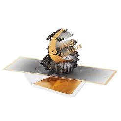Hallmark Crescent Moon 3-D Pop-Up Halloween Card -Hallmark Toys Shop Crescent Moon and Bats 3D PopUp Halloween Card 1299IEH3001 02