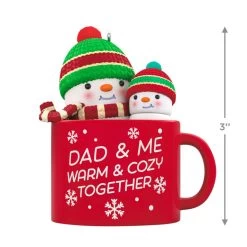 Hallmark Dad & Me Hot Cocoa Mug 2023 Ornament -Hallmark Toys Shop Dad Me Snowmen in Mug Keepsake Ornament 1599QGO2579 03