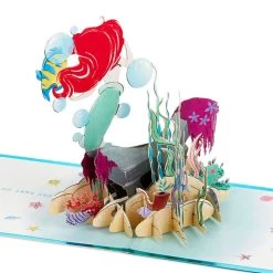 Hallmark Disney The Little Mermaid Wishing You Happiness 3D Pop-Up Card -Hallmark Toys Shop Disney The Little Mermaid Ariel 3D PopUp Card for Her 1499LAD2902 04