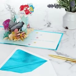 Hallmark Disney The Little Mermaid Wishing You Happiness 3D Pop-Up Card -Hallmark Toys Shop Disney The Little Mermaid Ariel 3D PopUp Card for Her 1499LAD2902 08