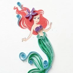 Hallmark Disney The Little Mermaid Ariel Happy Wish Quilled Paper Handmade Card -Hallmark Toys Shop Disney The Little Mermaid Ariel Quilled Paper Card 1299LAD2858 04