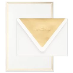 Hallmark Double Gold Border Stationery Set, Box Of 20 -Hallmark Toys Shop Double Gold Border Stationery Set 1499STN1135 03