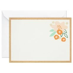 Hallmark Ivory Floral Flat Note Cards In Caddy, Box Of 40 -Hallmark Toys Shop Floral SinglePanel Note Cards With Caddy 3CNT5048 04