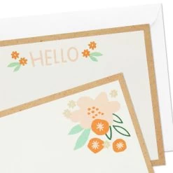Hallmark Ivory Floral Flat Note Cards In Caddy, Box Of 40 -Hallmark Toys Shop Floral SinglePanel Note Cards With Caddy 3CNT5048 05