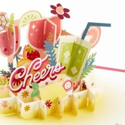 Hallmark Here's To You Cocktail Toast 3D Pop-Up Card -Hallmark Toys Shop Fruit Cocktail Drinks Celebration 3D PopUp Card for Her 1299LAD2897 04