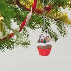 Hallmark Christmas Cupcakes Gingerbread Goodness Ornament -Hallmark Toys Shop Gingerbread House Cupcake Keepsake Ornament 1599QXR8017 02