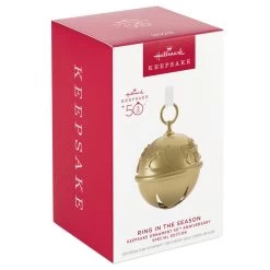 Hallmark 50th Anniversary Ring In The Season Special Edition Metal Bell Ornament -Hallmark Toys Shop Gold Jingle Bell Keepsake Ornament 2899QGO2989 04