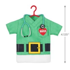 Hallmark The Gift Of Caring 2023 Fabric Ornament -Hallmark Toys Shop Green Scrubs Shirt Keepsake Ornament 1399QGO2897 03
