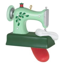 Hallmark Sew Very Merry! Ornament -Hallmark Toys Shop Green Sewing Machine and Stocking Keepsake Ornament 1799QGO2927 06