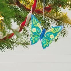 Hallmark Brilliant Butterflies Special Edition Ornament -Hallmark Toys Shop Green and Blue Butterfly Keepsake Ornament 1999QGO2799 02