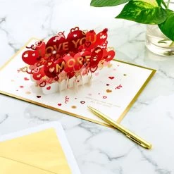 Hallmark Love You More 3D Pop-Up Love Card -Hallmark Toys Shop Heart Pattern 3D PopUp Love Card 1299IAV5835 06