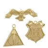 Hallmark Mini Harry Potter™ The Wizarding World™ Metal Ornaments, Set Of 3 -Hallmark Toys Shop Hogwarts Crest Owl Deathly Hallows Keepsake Ornaments 2199QXM9249 01