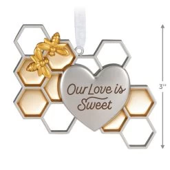 Hallmark Our Love Is Sweet Metal Ornament 10 Hallmark Our Love Is Sweet Metal Ornament -Hallmark Toys Shop Honeycomb and Heart Keepsake Ornament 1799QHX3027 03