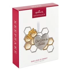 Hallmark Our Love Is Sweet Metal Ornament 11 Hallmark Our Love Is Sweet Metal Ornament -Hallmark Toys Shop Honeycomb and Heart Keepsake Ornament 1799QHX3027 04