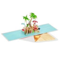 Front Page -Hallmark Toys Shop Jolly Holidays Beach Santa 3D PopUp Christmas Card 1299IXC7394 02