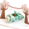 Hallmark Best Wishes For The Road Ahead 3D Pop-Up Wedding Card -Hallmark Toys Shop Just Married Car 3D PopUp Wedding Card 1299LAD2903 01