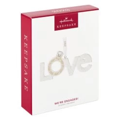 Hallmark We're Engaged! 2023 Porcelain Ornament -Hallmark Toys Shop Love With Engagement Ring Keepsake Ornament 1999QHX3077 04
