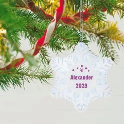 Hallmark Magic Sparkling Snowflake Block Text Personalized Ornament With Light -Hallmark Toys Shop Magic Sparkling Snowflake Block Text Personalized Keepsake Ornament With Light 2999QHE2010B2 02