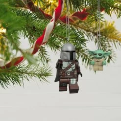 Hallmark The Mandalorian™ And Grogu™ LEGO® Star Wars™ Minifigure Ornaments, Set Of 2 -Hallmark Toys Shop Mandalorian Grogu LEGO Minifig Keepsake Ornaments 2499QXI7079 02