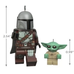 Hallmark The Mandalorian™ And Grogu™ LEGO® Star Wars™ Minifigure Ornaments, Set Of 2 -Hallmark Toys Shop Mandalorian Grogu LEGO Minifig Keepsake Ornaments 2499QXI7079 03