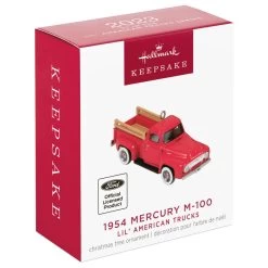 Hallmark Mini Lil' American Trucks 1954 Mercury M-100 2023 Metal Ornament, 0.75" -Hallmark Toys Shop Mercury M100 Truck Keepsake Ornament 1299QXM9159 04