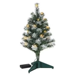 Hallmark Mini Flocked Pre-Lit Christmas Tree, 18.75" -Hallmark Toys Shop Miniature Flocked PreLit Keepsake Christmas Tree 2999QSB6339 06