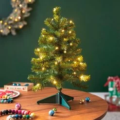 Hallmark Miniature Evergreen Pre-Lit Christmas Tree, 18.75" -Hallmark Toys Shop Miniature Green PreLit Christmas Tree 2499QSB6253 02