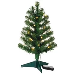 Hallmark Miniature Evergreen Pre-Lit Christmas Tree, 18.75" -Hallmark Toys Shop Miniature Green PreLit Christmas Tree 2499QSB6253 06